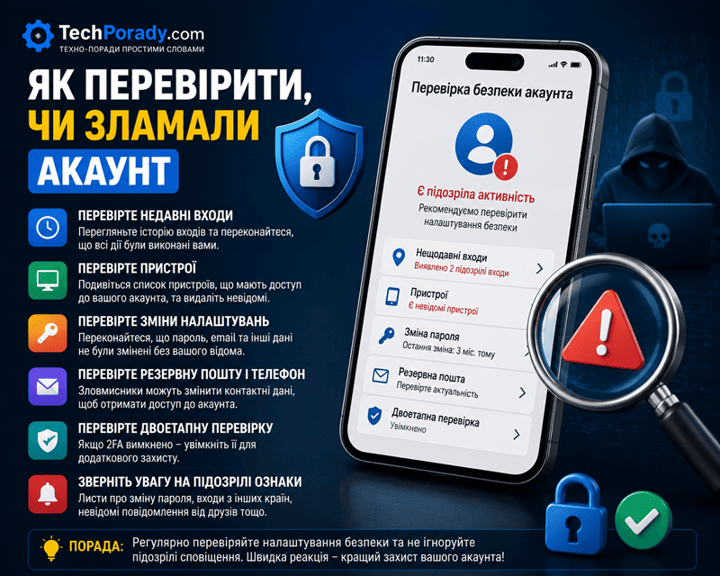 Як перевірити, чи зламали акаунт
