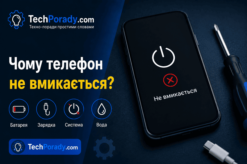 Чому телефон не вмикається