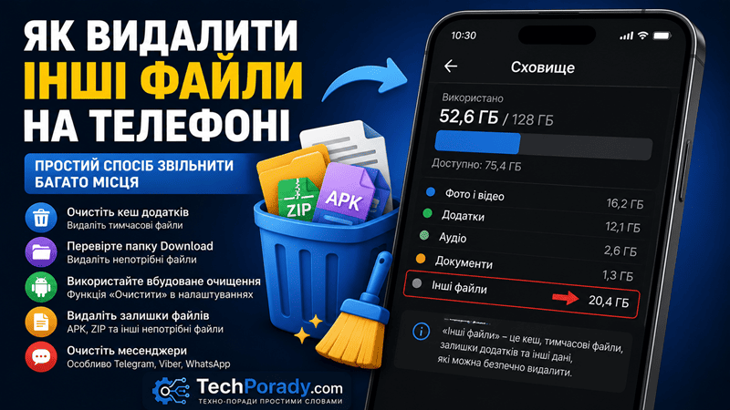Як видалити інші файли на телефоні