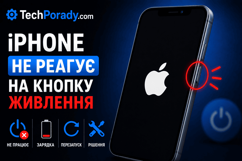 iPhone не реагує на кнопку живлення