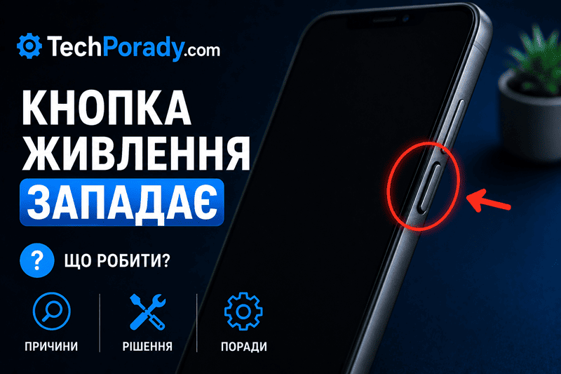 Кнопка живлення западає на телефоні