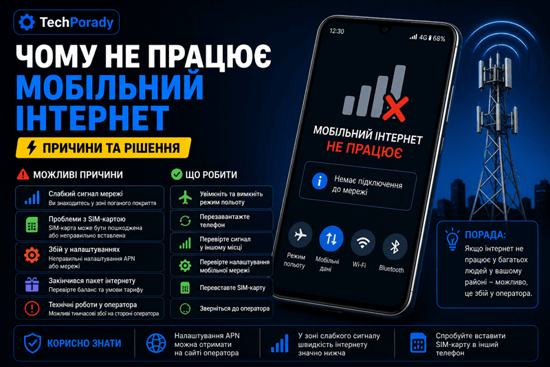 Чому не працює мобільний інтернет