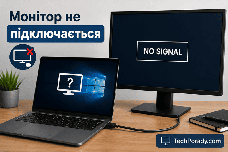 Монітор не підключається до ноутбука