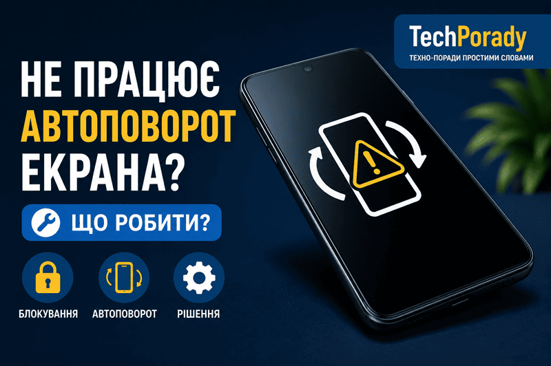 Не працює автоповорот екрана