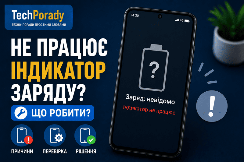 Не працює індикатор заряду