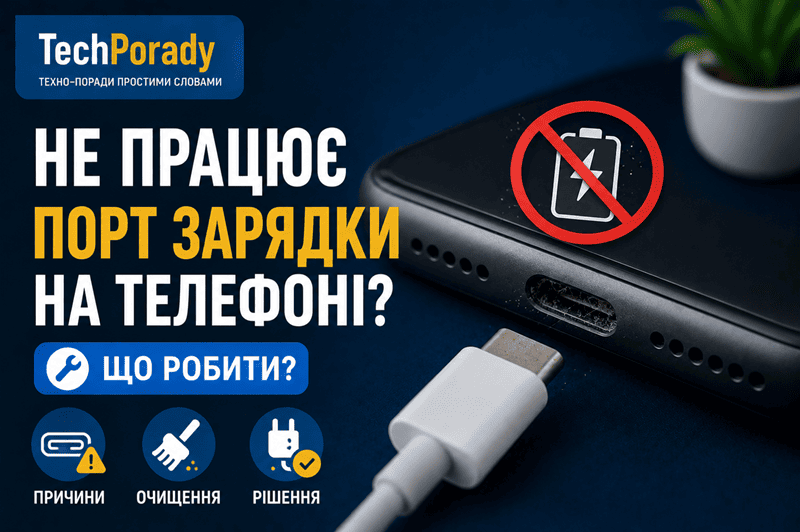 Не працює порт зарядки на телефоні