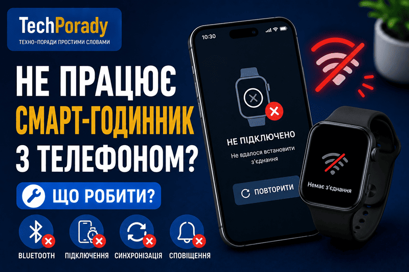 Не працює смарт-годинник з телефоном