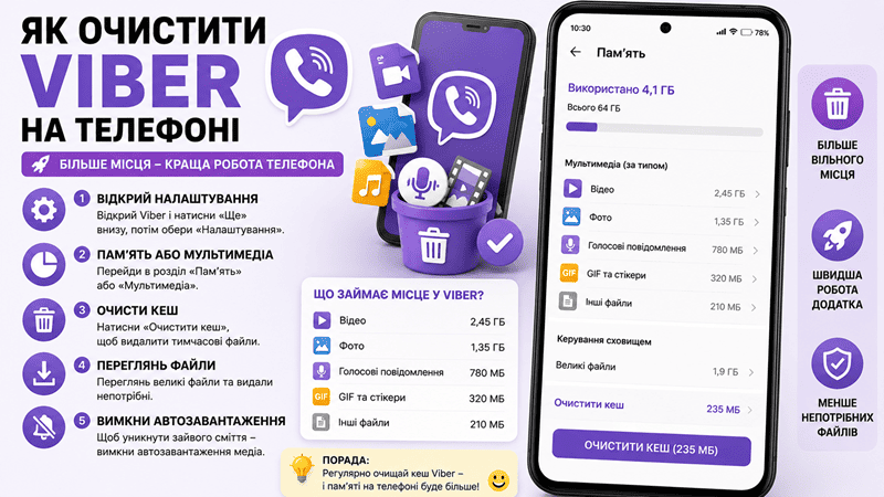 Як очистити Viber на телефоні