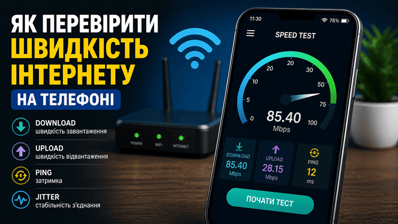 Як перевірити швидкість інтернету на телефоні