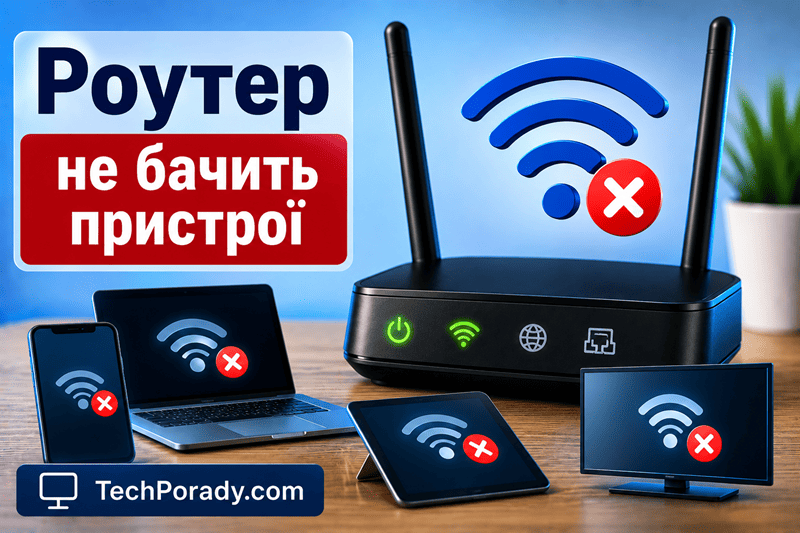 Роутер не бачить пристрої