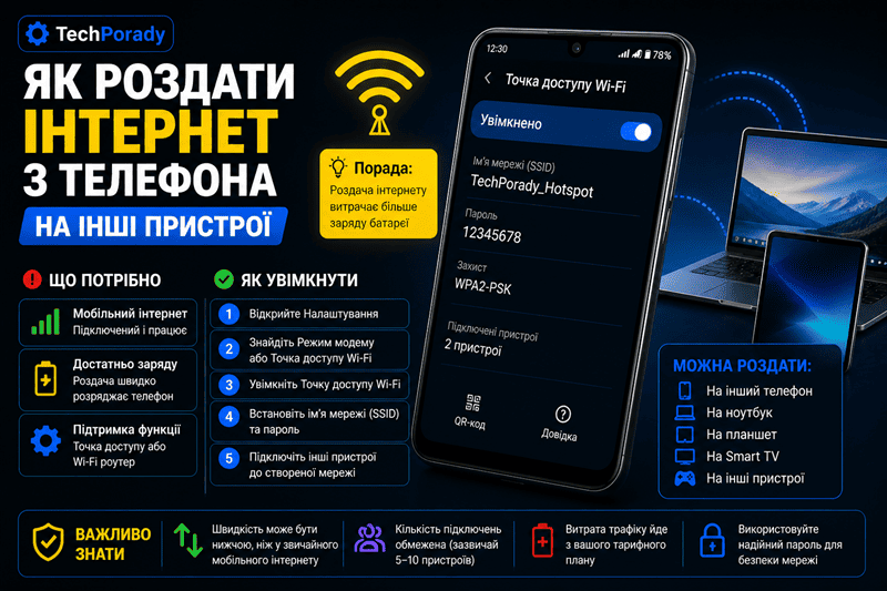 Як роздати інтернет з телефону