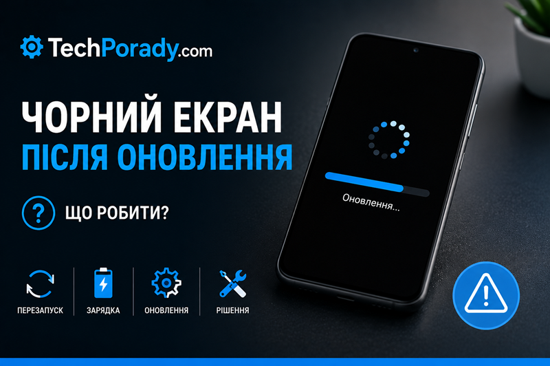 Телефон чорний екран після оновлення