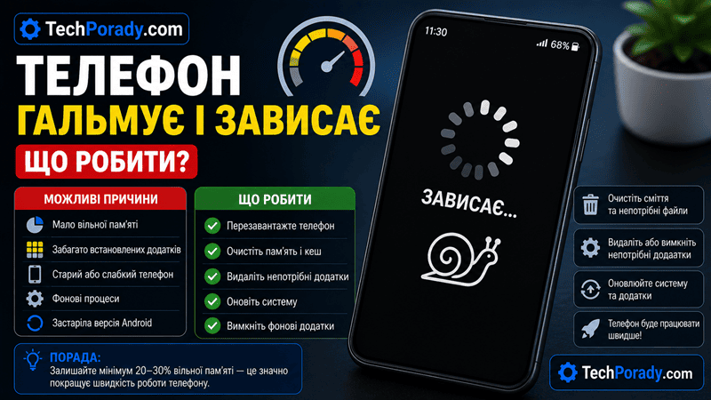 Телефон гальмує і зависає