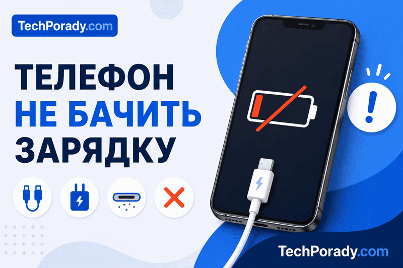Телефон не бачить зарядку