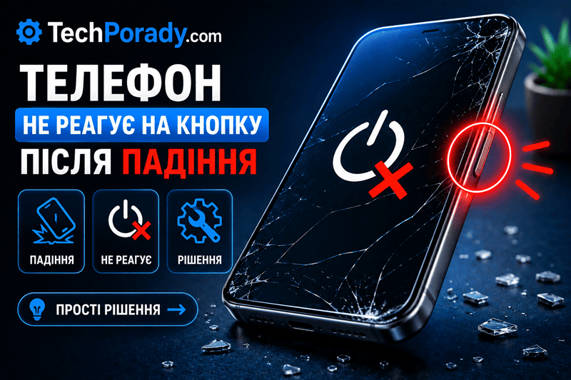 Телефон не реагує на кнопку після падіння