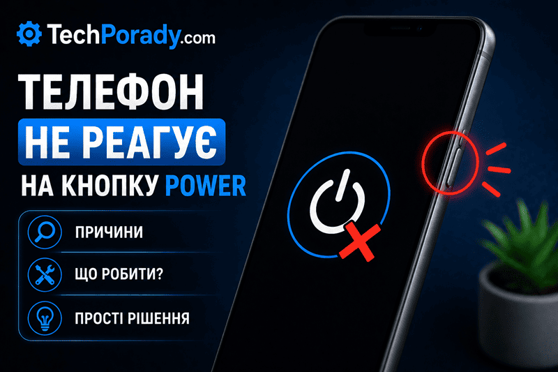 Телефон не реагує на кнопку Power