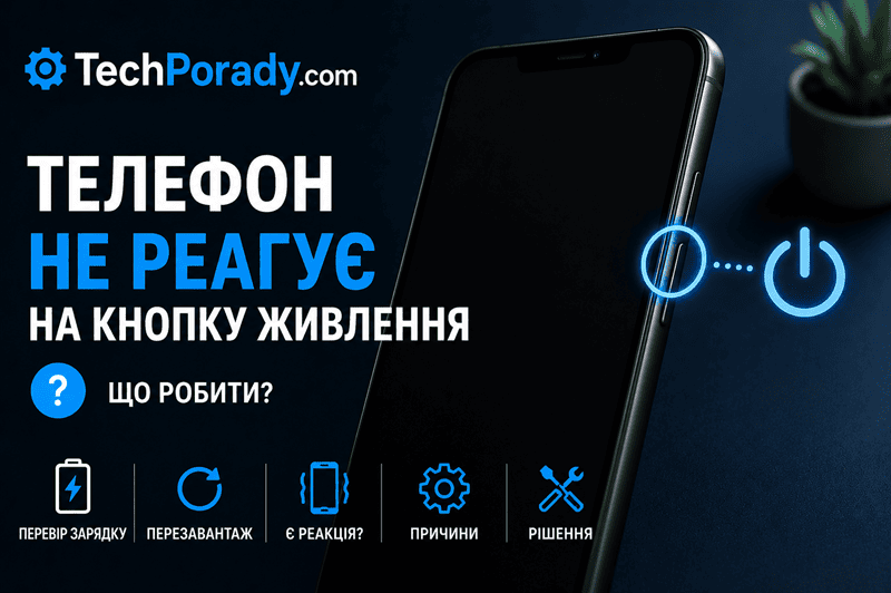 Телефон не реагує на кнопку живлення