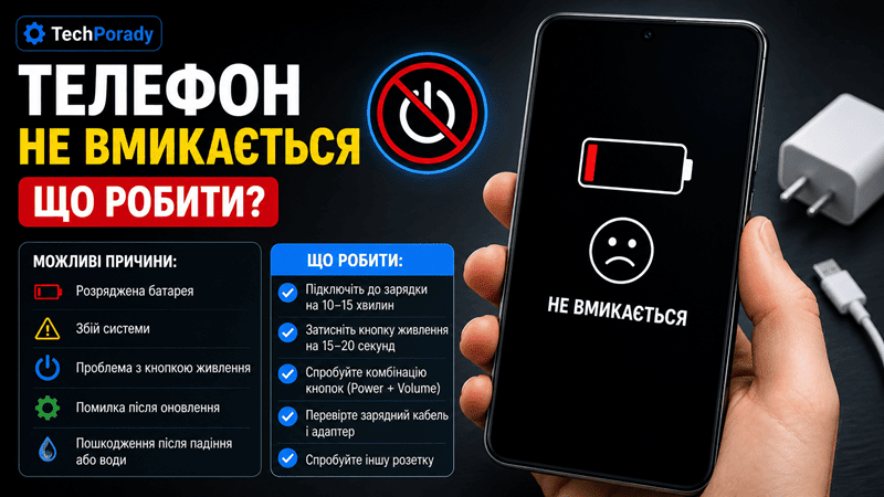 Телефон не вмикається що робити
