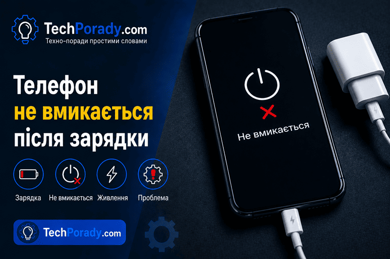 Телефон не вмикається після зарядки
