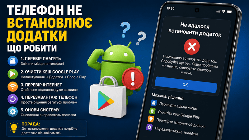 Телефон не встановлює додатки