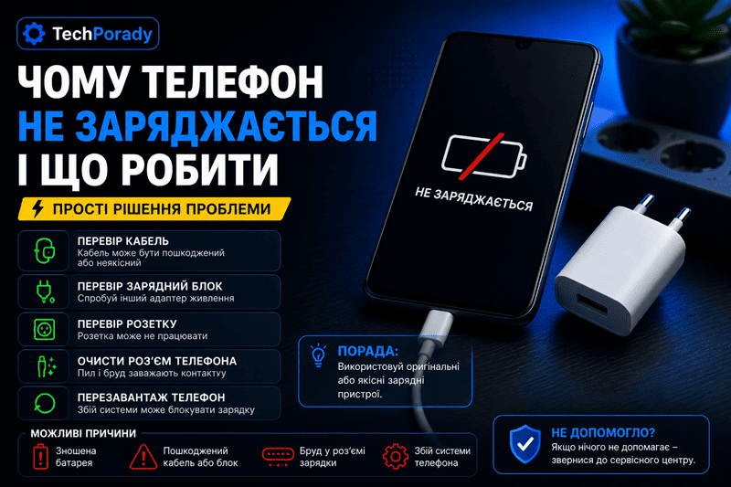 Чому телефон не заряджається і що робити