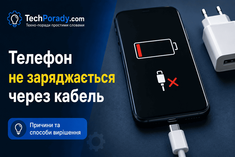Телефон не заряджається через кабель