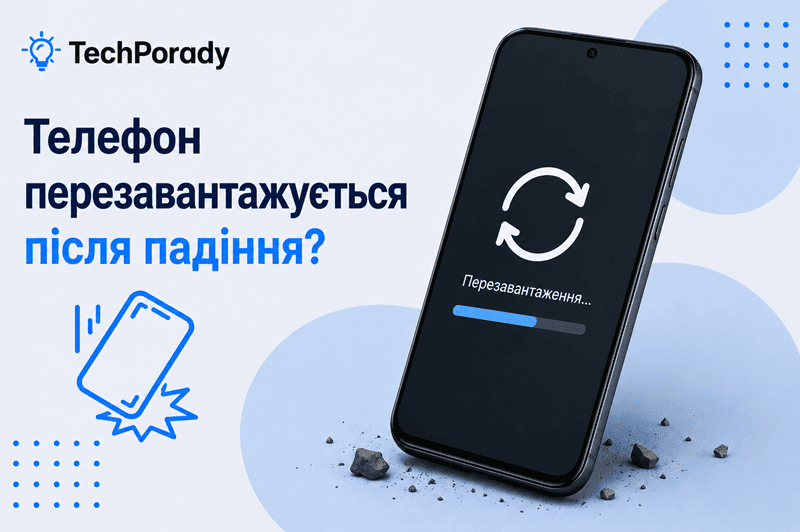 Телефон перезавантажується після падіння