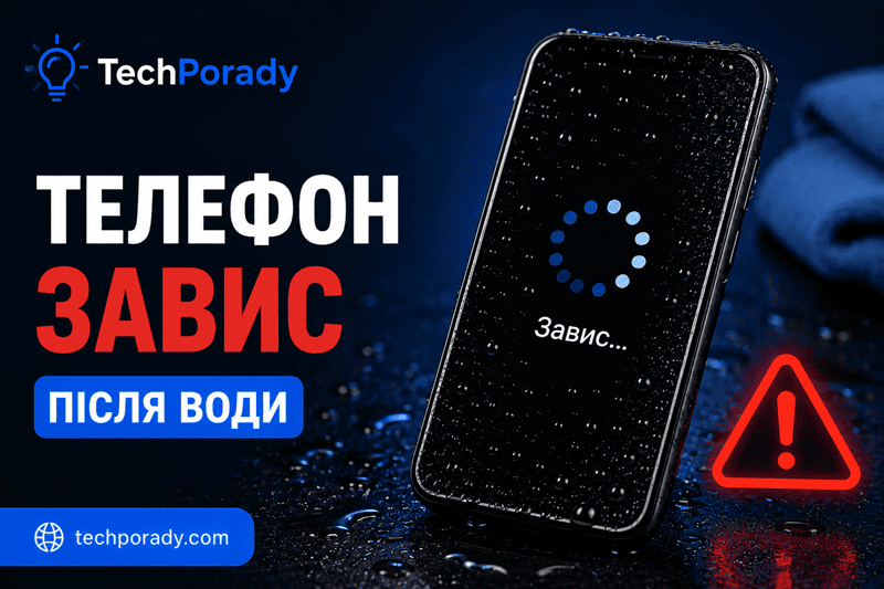 Телефон завис після води