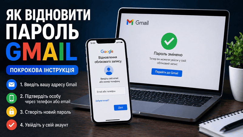 Як відновити пароль Gmail покрокова інструкція
