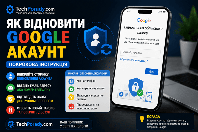 Як відновити Google акаунт