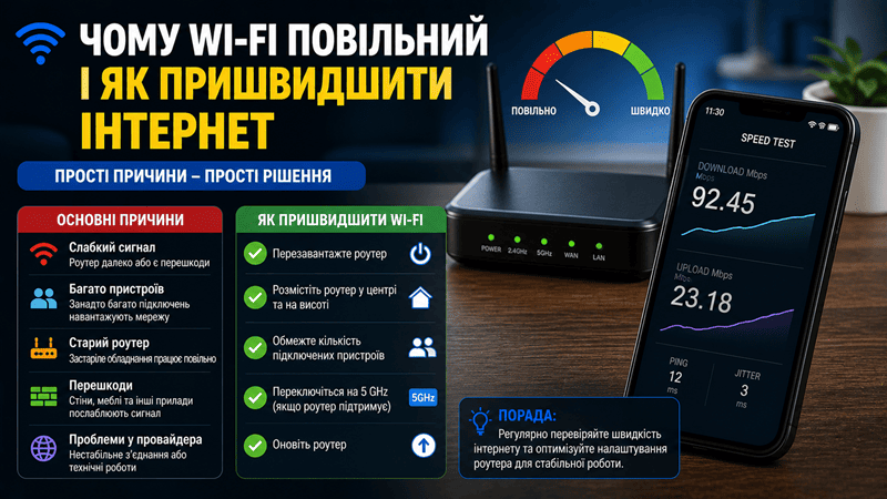 Чому Wi-Fi повільний