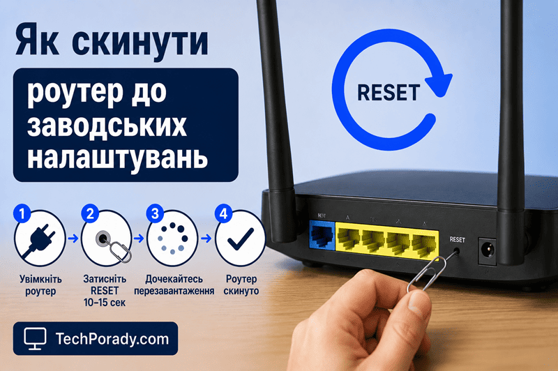 Як скинути роутер до заводських налаштувань