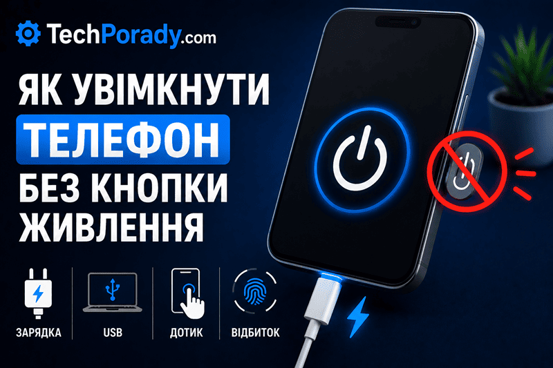 Як увімкнути телефон без кнопки живлення