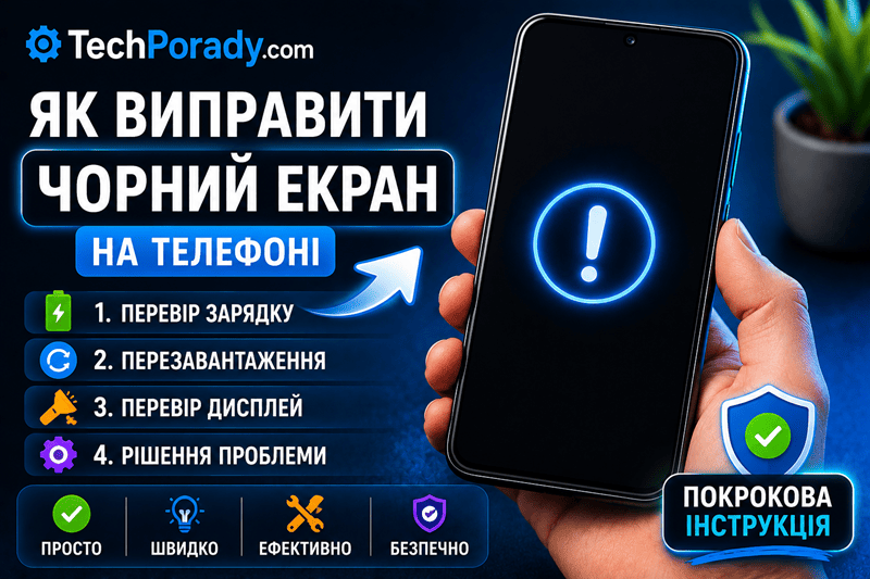 Як виправити чорний екран на телефоні