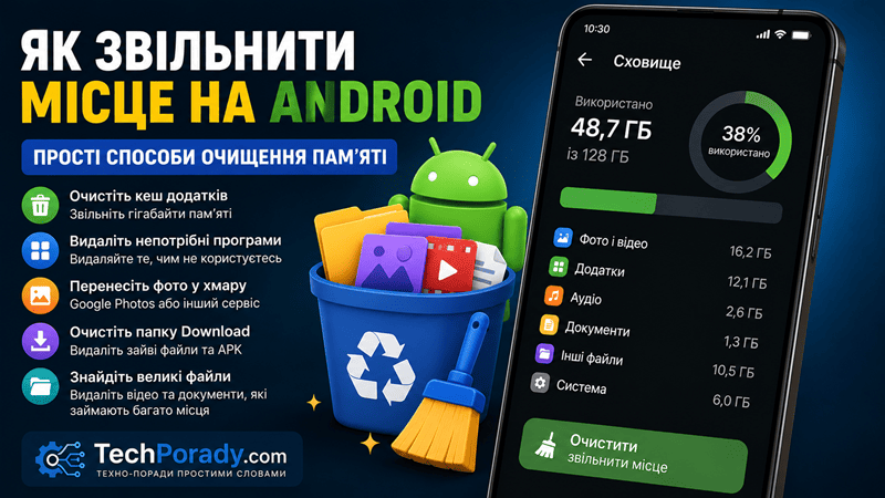 Як звільнити місце на Android