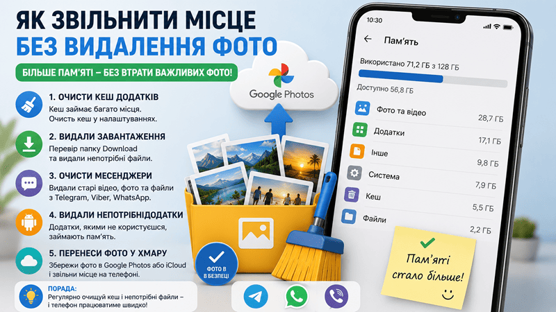 Як звільнити місце без видалення фото